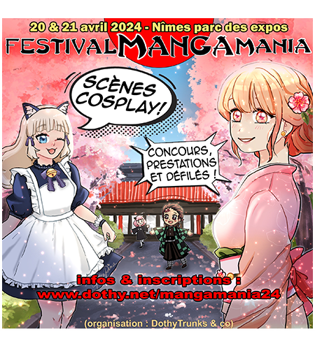 scènes cosplay libres mangamania 08 et 09 juin 2024