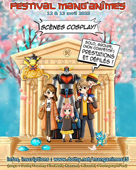 scènes cosplay libres Mang'aNîmes 12 et 13 avril 2025